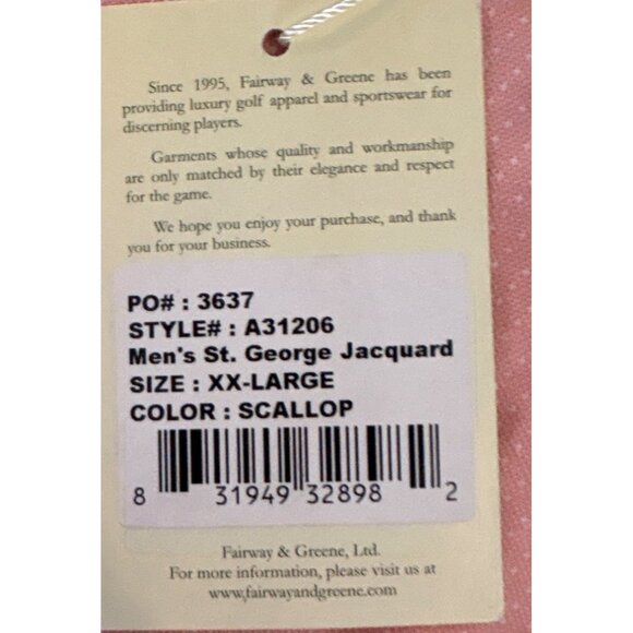 Fairway & Greene Polo St. George Jacquard Shirt XXL Scallop Color New - Picture 4 of 7
